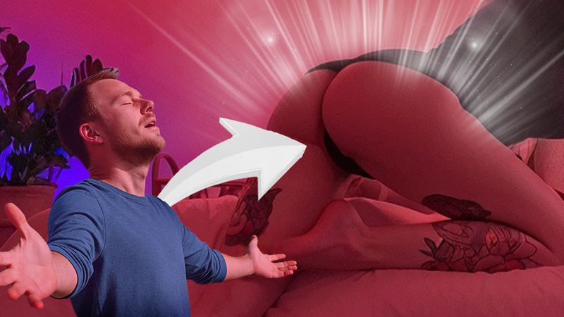 Völlig nackte göttinnen-muschianbetung. Nahaufnahme. Mach mit