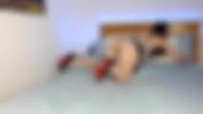 Naughty maid does DP with 2 dildos