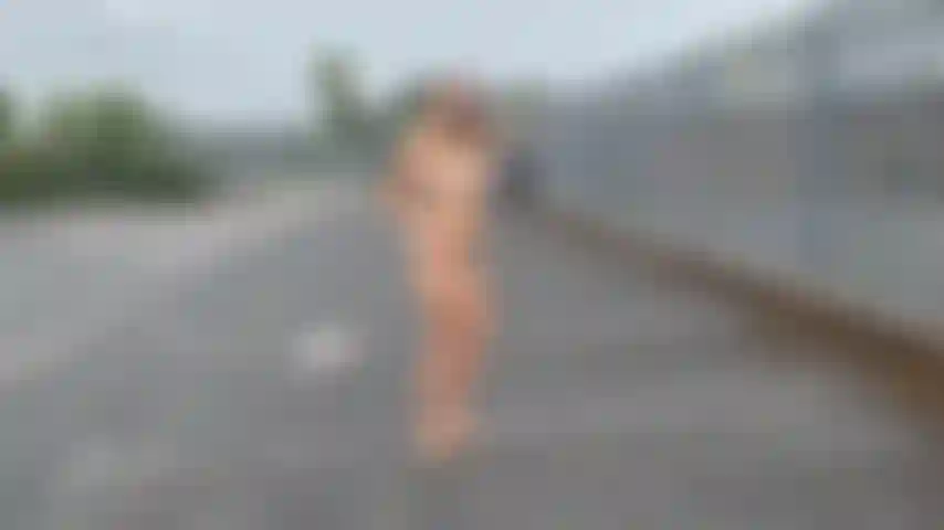 Naked Public Walk in Heels!