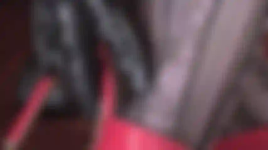 Erotic foot tease - Mistress tempts and teases the foot lover with her high arches in beautiful floral patterned tights and D'Orsay pumps. Her  leather fingers gliding in the space between... (femdom, foot fetish, foot worship, high heels, stilettos, leather gloves, foot domination, feet, pantyhose feet, feet in tights)