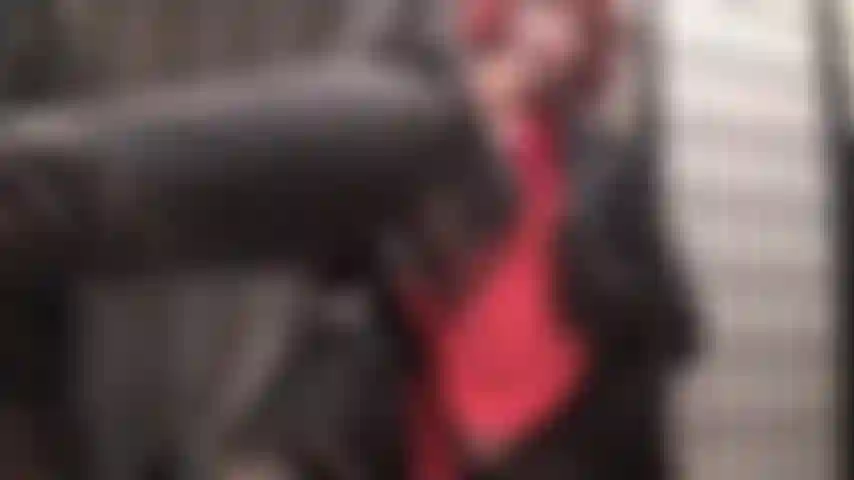 Beautiful red lace top stockings and black leather - Glove lovers rejoice as Mistress Vivian caresses her gorgeous boots, stroking the stiletto heel with leather fingers.