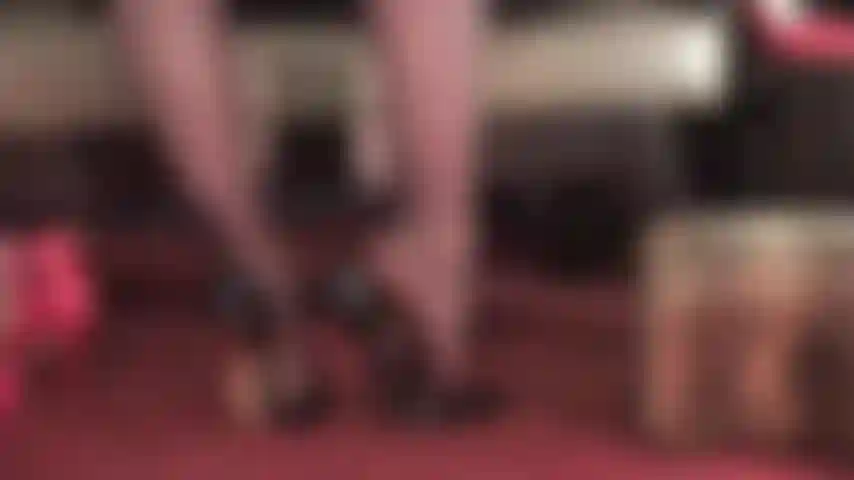 Highest Heels, Shoe Dipping and Foot Worship in elegant patterned seamed pantyhose.