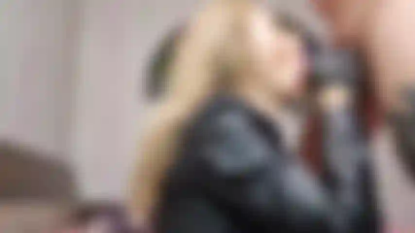 leather ferish blowjob,handjob, gloves, facial, cum eat