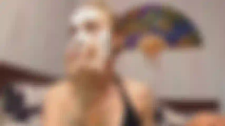 spa mask fetish, latex fetish, blowjob, facial