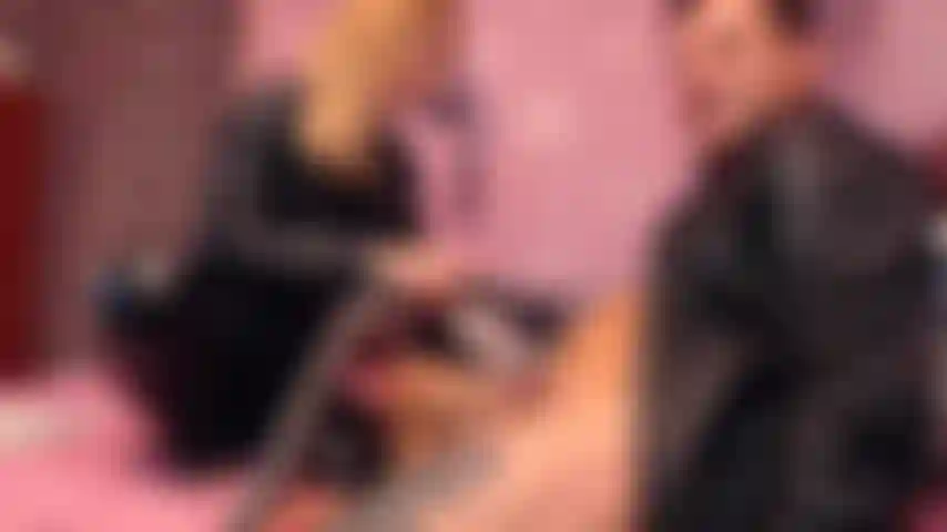 leather fetish, cock and pussy suck with vacuum cleaner, fucking, creampie