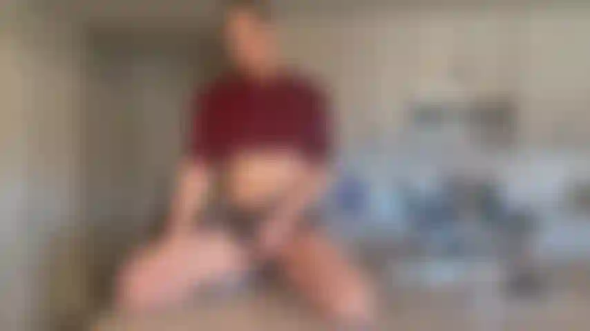 Anal auf der küchentheke mit spielzeug.